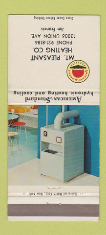 Matchbook Cover - Mount Pleasant Heating Jim Francis American Standard 30 Strike
