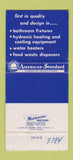 Matchbook Cover - Mount Pleasant Heating Jim Francis American Standard 30 Strike