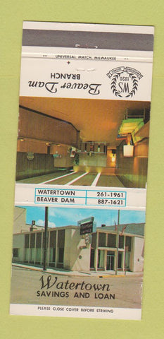 Matchbook Cover - Watertown Savings and Loan Beaver Dam WI WEAR 30 Strike