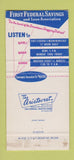 Matchbook Cover - First Federal Savings Cleveland? Radio WFMJ WKBN 30 Strike