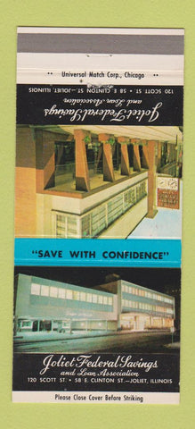 Matchbook Cover - Joliet Federal Savings Joliet IL 30 Strike