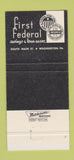 Matchbook Cover - First Federal Savings and Loan Washington PA 30 Strike