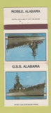 Matchbook Cover - USS Alabama Mobile AL WEAR 30 Strike