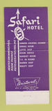 Matchbook Cover - Safari Hotel Scottsdale AZ 30 Strike