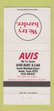 Matchbook Cover - Avis Car Rentals Austin TX 30 Strike