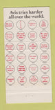Matchbook Cover - Avis Car Rentals Austin TX 30 Strike