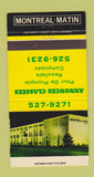 Matchbook Cover - Montreal Matin QC Annonces Classees 30 Strike
