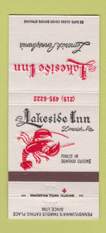Matchbook Cover - Lakeside Inn Limerick PA lobster 30 Strike