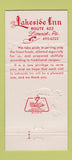 Matchbook Cover - Lakeside Inn Limerick PA lobster 30 Strike
