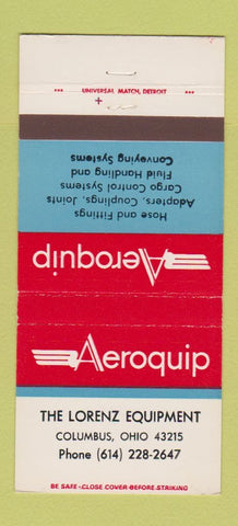 Matchbook Cover - Aeroquip Hose Fittings Lorenz Columbus OH 30 Strike