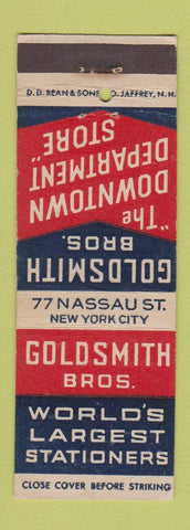 Matchbook Cover - Goldsmith Stationers Department Store New York City