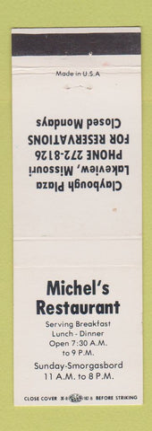 Matchbook Cover - Michel's Restaurant Lakeview MO