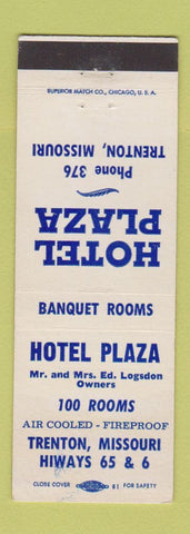Matchbook Cover - Hotel Plaza Trenton MO