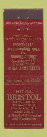 Matchbook Cover - Hotel Bristol New York City