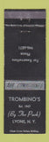 Matchbook Cover - Trombino's Lyons NY restaurant