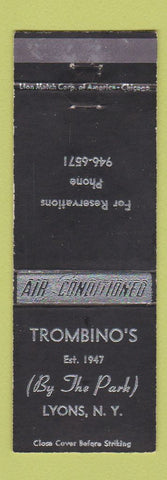 Matchbook Cover - Trombino's Lyons NY restaurant