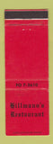Matchbook Cover - Hillmann's Restaurant Bronx NY