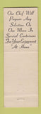 Matchbook Cover - Tower of Pisa Restaurant Brooklyn NY WEAR