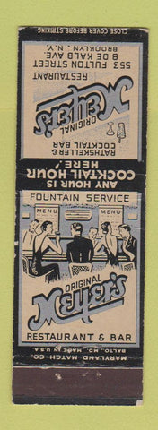 Matchbook Cover - Meyer's Restaurant Brooklyn NY WEAR