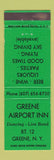 Matchbook Cover - Green Airport Inn Greene NY