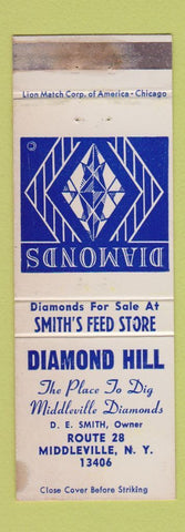Matchbook Cover - Diamond Hill Feed Middleville NY WORN