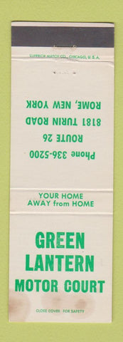 Matchbook Cover - Green Lantern Motor Court Rome NY WORN