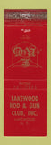 Matchbook Cover - Lakewood Rod and Gun Club Lakewood NY WORN