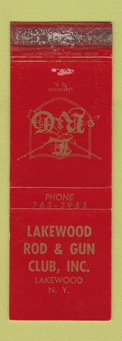 Matchbook Cover - Lakewood Rod and Gun Club Lakewood NY WORN