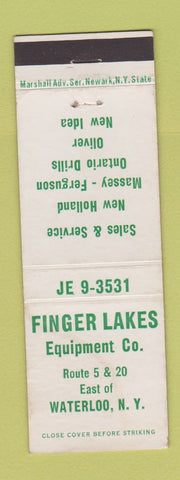 Matchbook Cover - Finger Lakes Tractors Waterloo NY Massey Ferguson Oliver