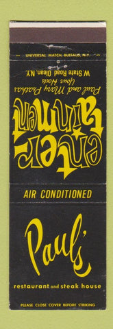 Matchbook Cover - Paul's Olean NY restaurant