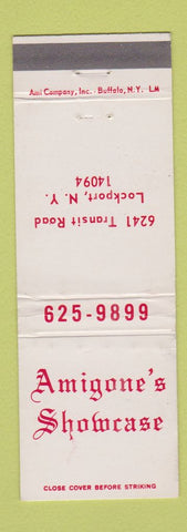 Matchbook Cover - Amigone's Showcase Lockport NY WORN
