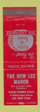 Matchbook Cover - New Lee Manor Lee NY