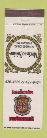 Matchbook Cover - Hacienda Restaurant Overland MO Mexican Food