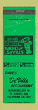 Matchbook Cover - Dave's DeVille Restaurant St Robert MO WEAR