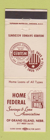 Matchbook Cover - Home Federal Savings Grand Island NE