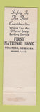 Matchbook Cover - First National Bank Holdrege NE WEAR