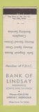 Matchbook Cover - Bank of Lindsay NE