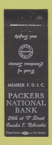 Matchbook Cover - Packers National Bank Omaha NE