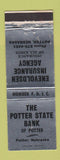 Matchbook Cover - Potter State Bank Potter NE Enevoldsen Insurance