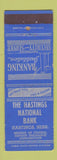 Matchbook Cover - Hastings National Bank Hastings NE