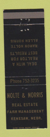 Matchbook Cover - Nolte & Norris Real Estate Kenesaw NE