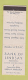 Matchbook Cover - Bank of Lindsay NE