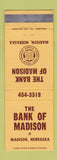 Matchbook Cover - Bank of Madison NE