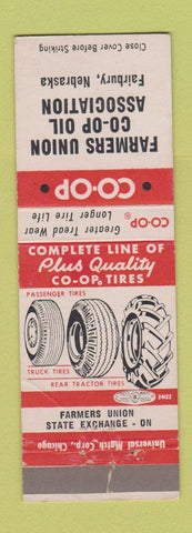 Matchbook Cover - COOP Farmers Union Fairbury NE tires