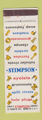 Matchbook Cover - Stimpson Rivets Eyelets Grommets Brooklyn NY WEAR