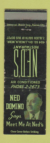 Matchbook Cover - Ned's Restaurant Lincoln NE WEAR