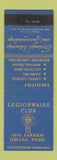 Matchbook Cover - Legionnaire Club Omaha NE