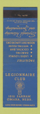 Matchbook Cover - Legionnaire Club Omaha NE