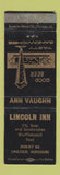 Matchbook Cover - Lincoln Inn Lincoln MO shuffleboard