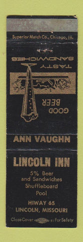 Matchbook Cover - Lincoln Inn Lincoln MO shuffleboard